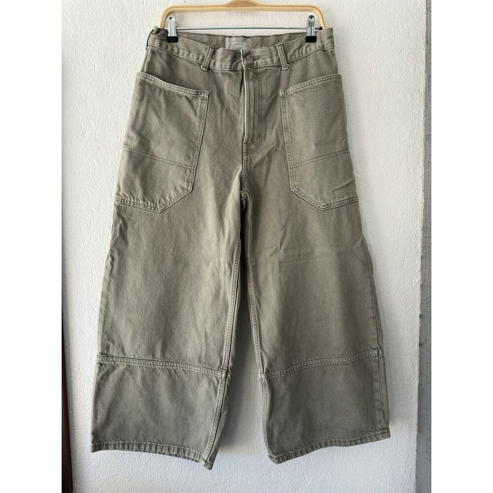 Everlane Olive Wide Leg Jeans - Picture 2 of 13